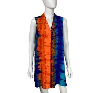 Worthington Sleeveless Colorful Carnival Tie Dye Leggings Tunic *Tall